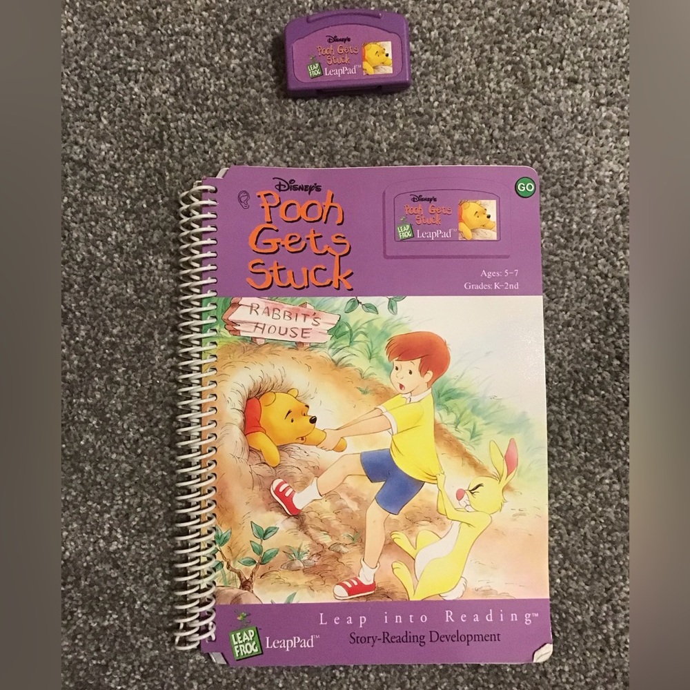 Disney Pooh Gets Stuck LeapFrog LeapPad book and cartridge